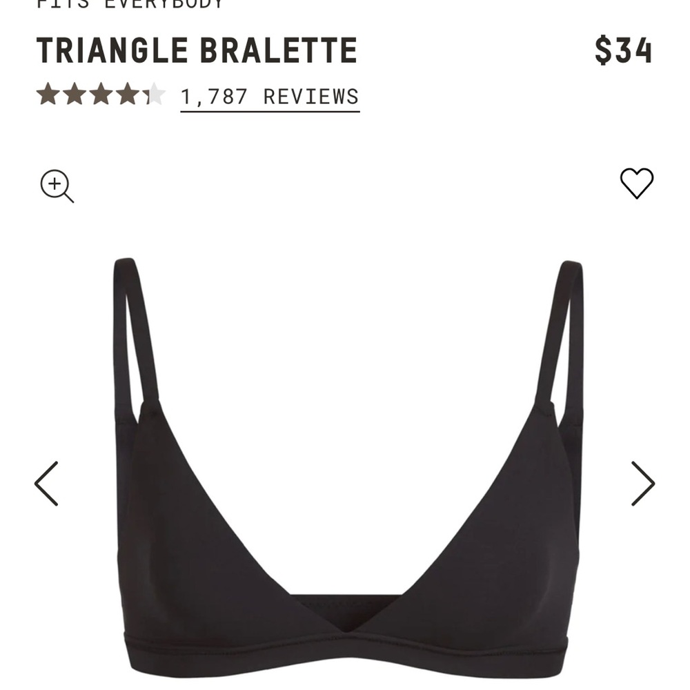 Skims Triangle Bralette - Black and Ochre
Size large